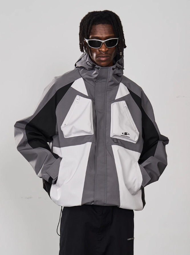 Harsh and Cruel 3D Pockets Deconstructed Patchwork Jacket