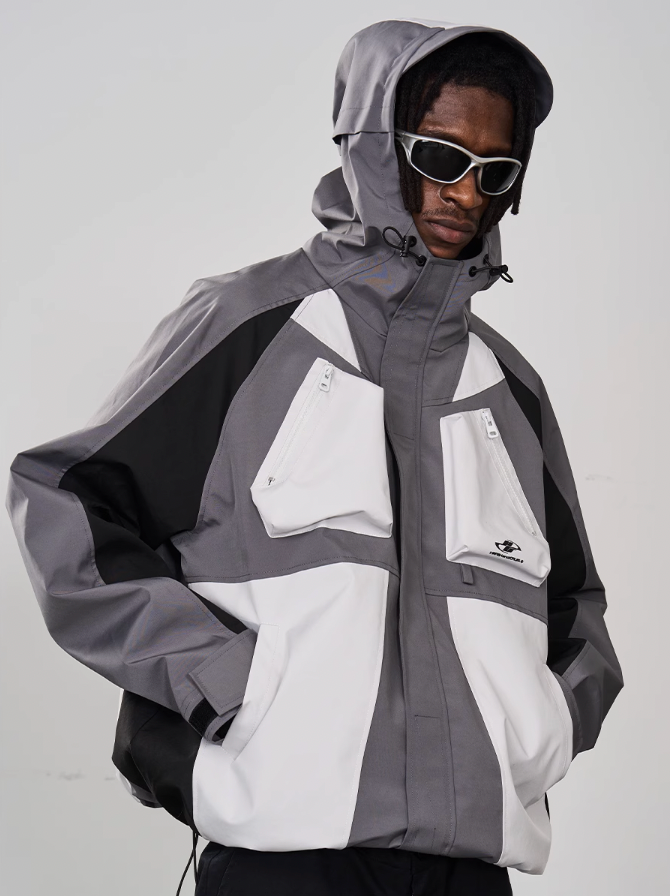 Harsh and Cruel 3D Pockets Deconstructed Patchwork Jacket