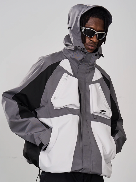 Harsh and Cruel 3D Pockets Deconstructed Patchwork Jacket