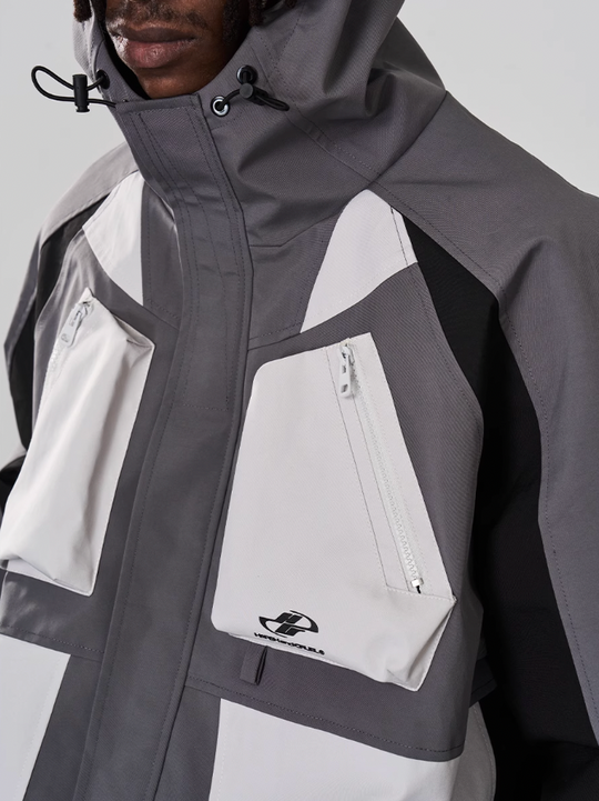 Harsh and Cruel 3D Pockets Deconstructed Patchwork Jacket