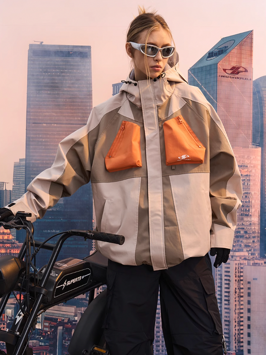 Harsh and Cruel 3D Pockets Deconstructed Patchwork Jacket