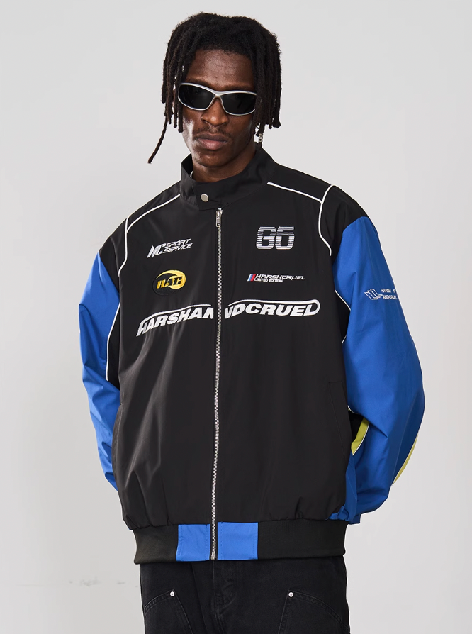 Harsh and Cruel Splicing Contrast Racing Coach Jacket