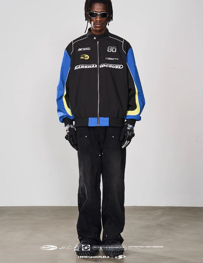 Harsh and Cruel Splicing Contrast Racing Coach Jacket