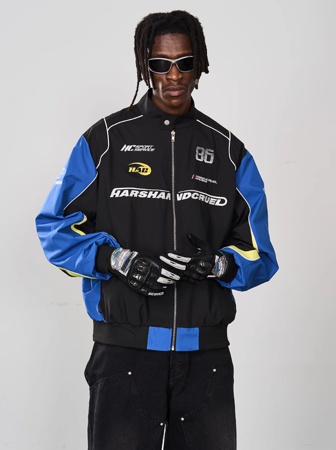 Harsh and Cruel Splicing Contrast Racing Coach Jacket