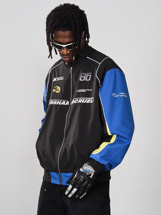 Harsh and Cruel Splicing Contrast Racing Coach Jacket