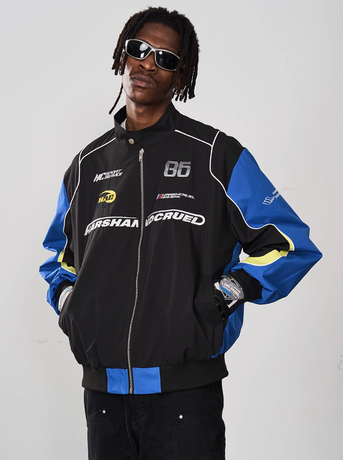 Harsh and Cruel Splicing Contrast Racing Coach Jacket