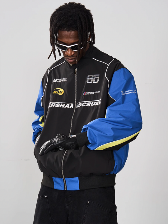 Harsh and Cruel Splicing Contrast Racing Coach Jacket