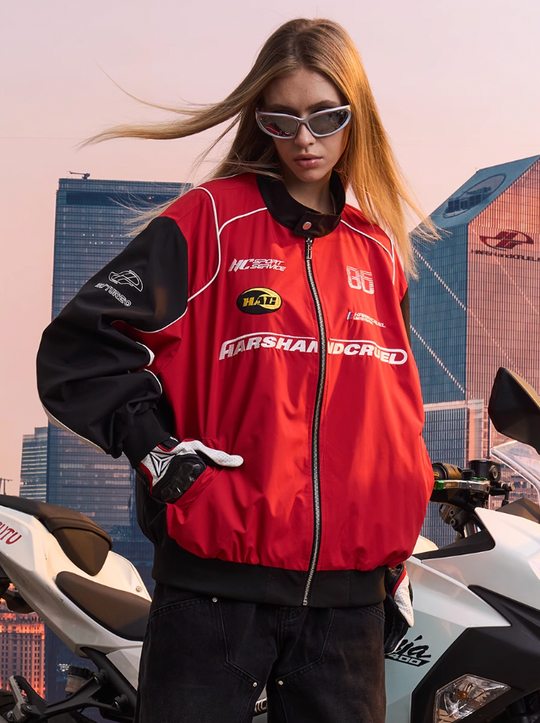 Harsh and Cruel Splicing Contrast Racing Coach Jacket