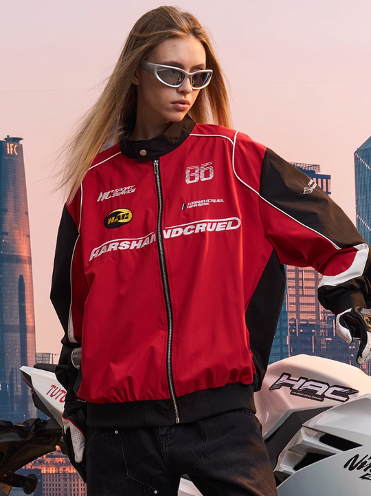 Harsh and Cruel Splicing Contrast Racing Coach Jacket