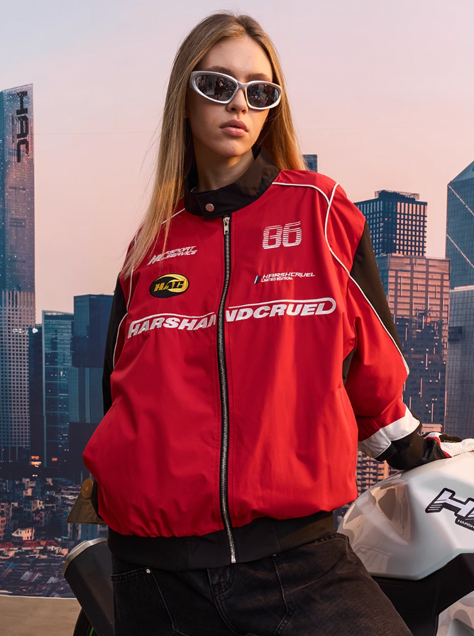 Harsh and Cruel Splicing Contrast Racing Coach Jacket
