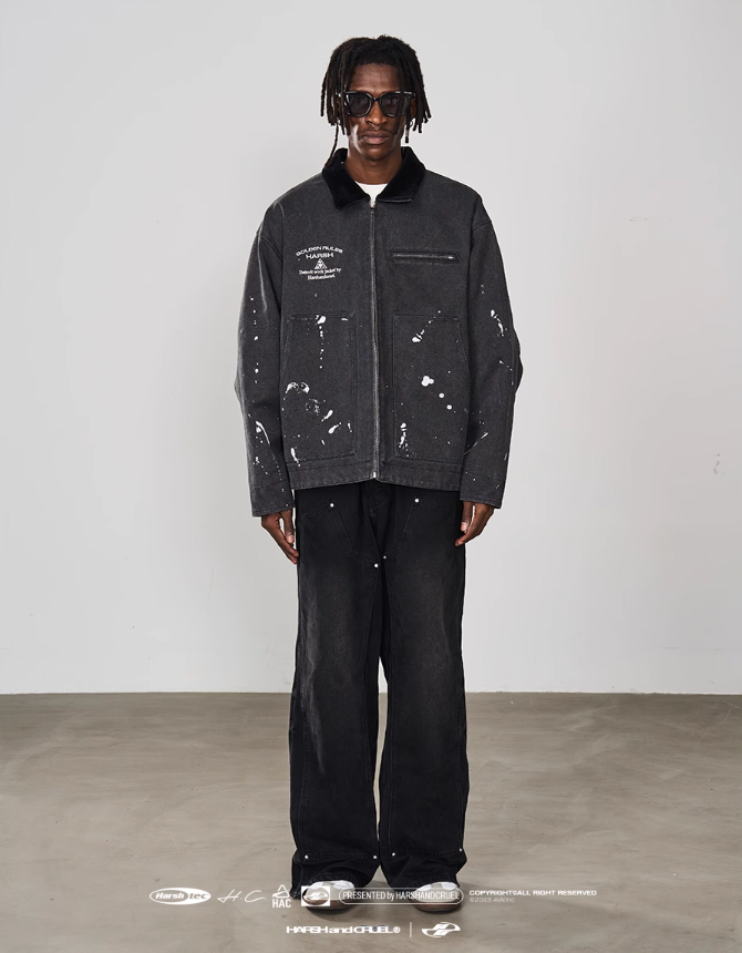Harsh and Cruel Splash Ink Embroidered Loose Jacket