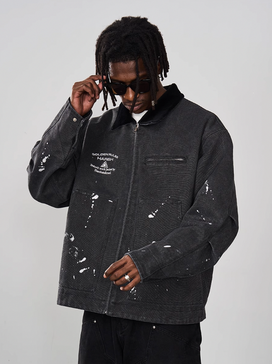 Harsh and Cruel Splash Ink Embroidered Loose Jacket