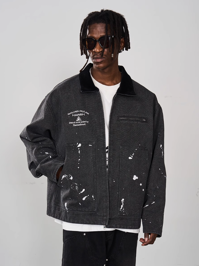 Harsh and Cruel Splash Ink Embroidered Loose Jacket