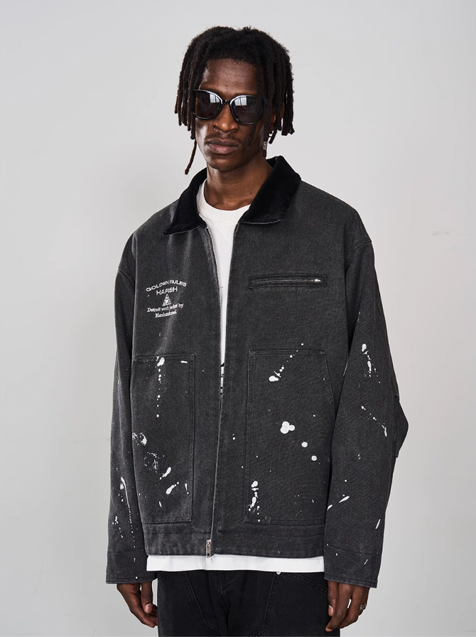 Harsh and Cruel Splash Ink Embroidered Loose Jacket