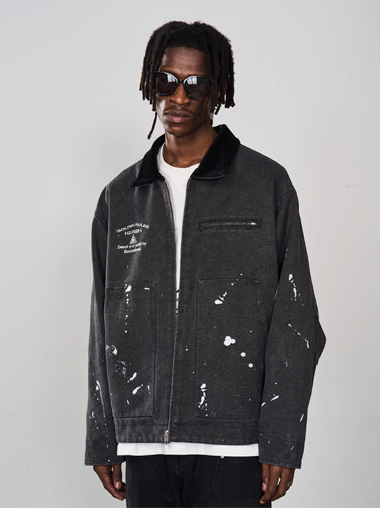 Harsh and Cruel Splash Ink Embroidered Loose Jacket