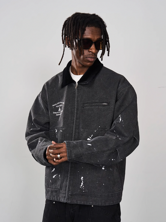 Harsh and Cruel Splash Ink Embroidered Loose Jacket