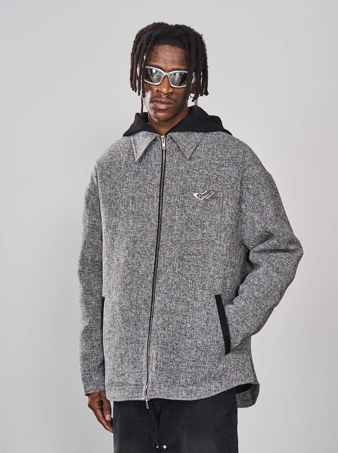 Harsh and Cruel Metal Logo Padded Hooded Jacket