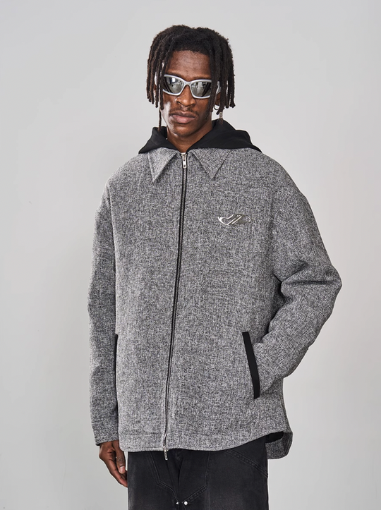 Harsh and Cruel Metal Logo Padded Hooded Jacket