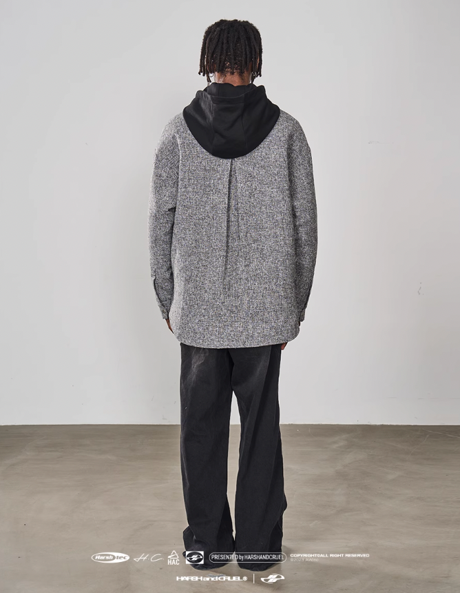 Harsh and Cruel Metal Logo Padded Hooded Jacket