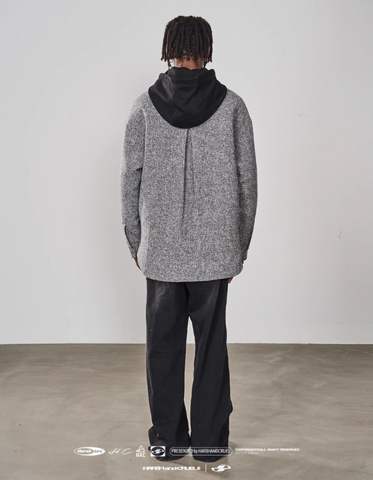 Harsh and Cruel Metal Logo Padded Hooded Jacket