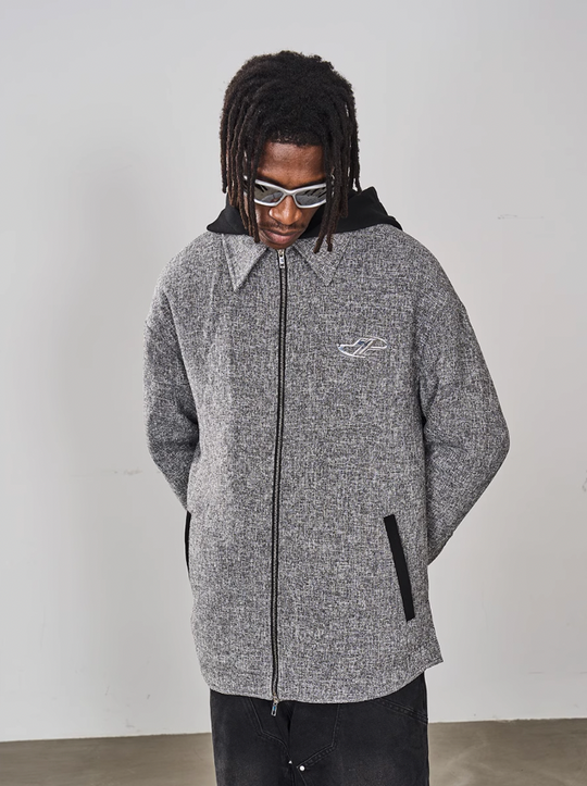 Harsh and Cruel Metal Logo Padded Hooded Jacket