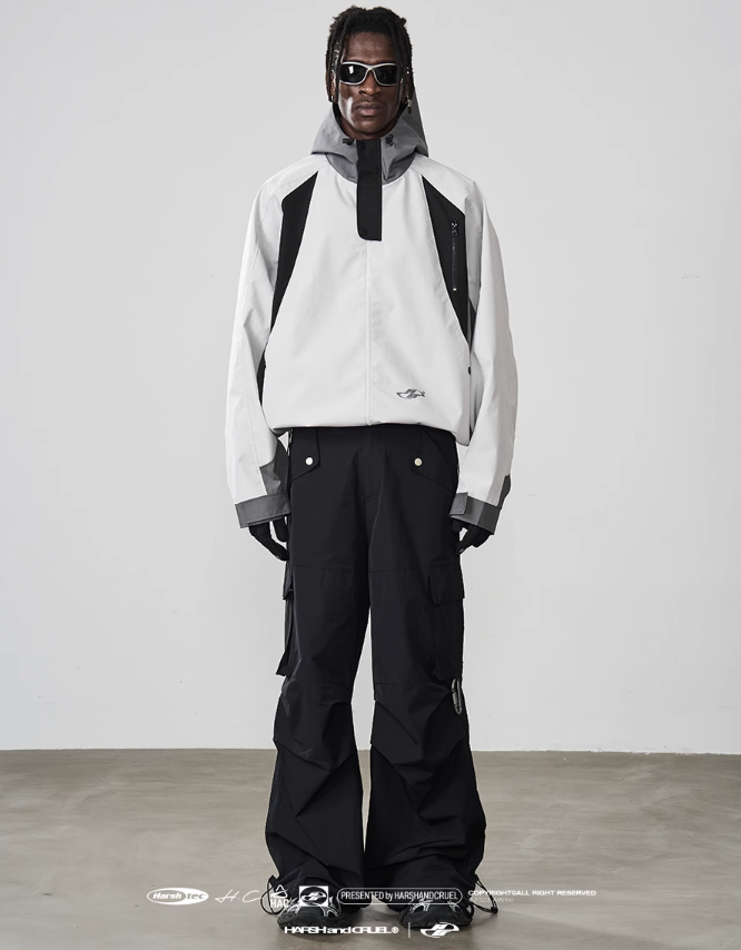 Harsh and Cruel Deconstructed Patchwork Hooded Jacket