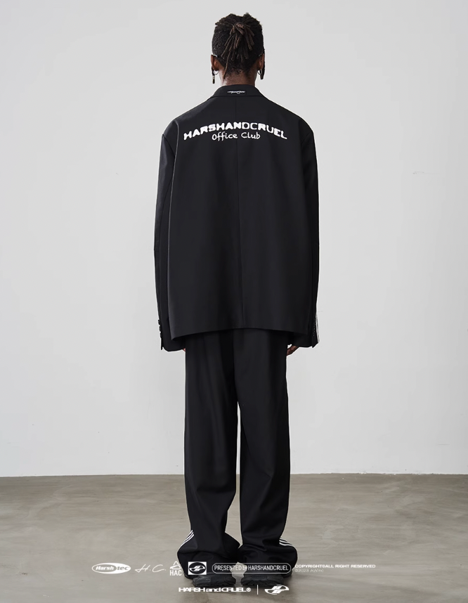 Harsh and Cruel Patchwork Striped Suit Jacket