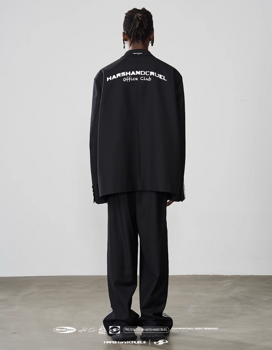 Harsh and Cruel Patchwork Striped Suit Jacket