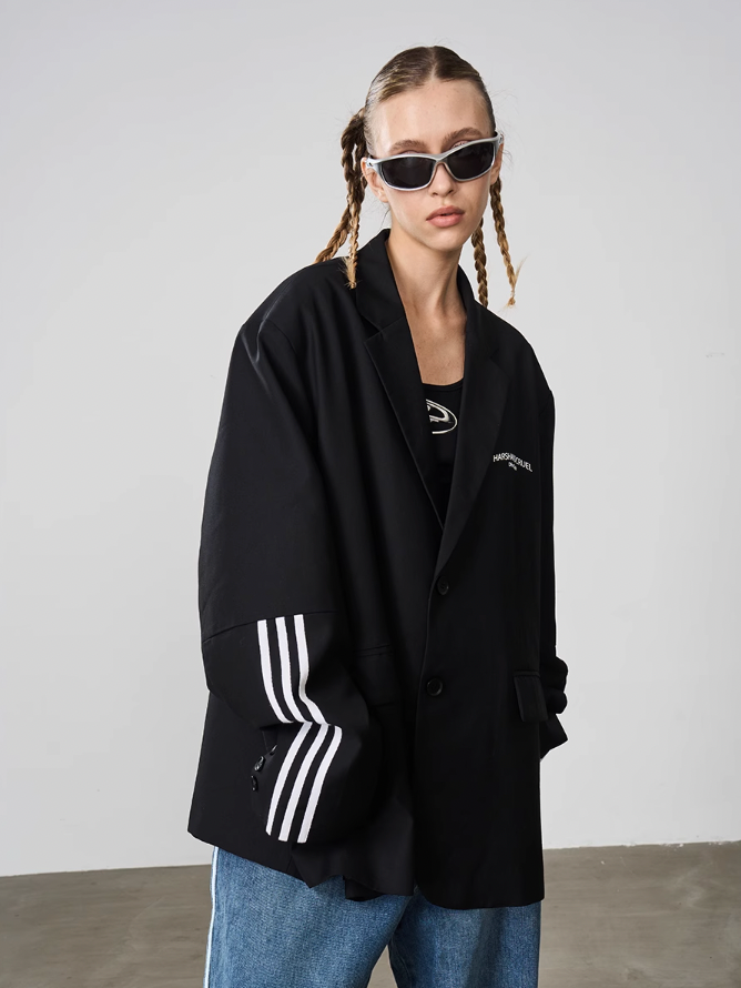 Harsh and Cruel Patchwork Striped Suit Jacket