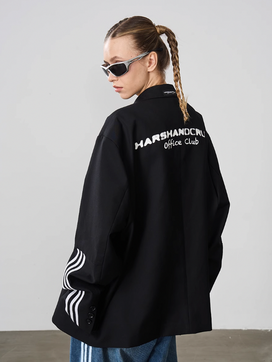 Harsh and Cruel Patchwork Striped Suit Jacket