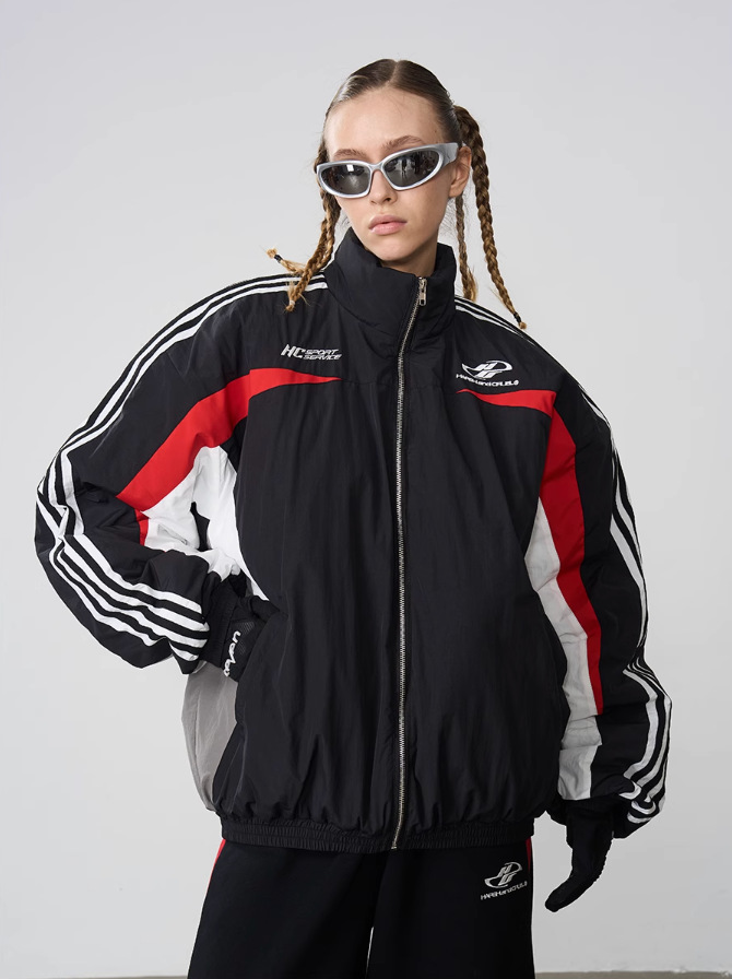 Harsh and Cruel Racing Striped Logo Jacket