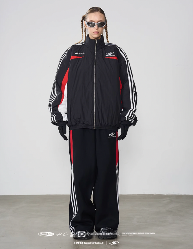 Harsh and Cruel Racing Striped Logo Jacket