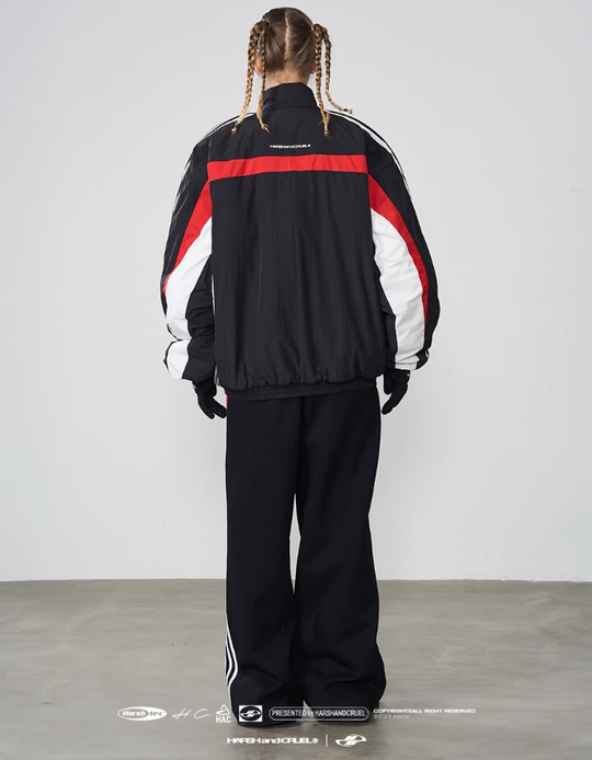 Harsh and Cruel Racing Striped Logo Jacket