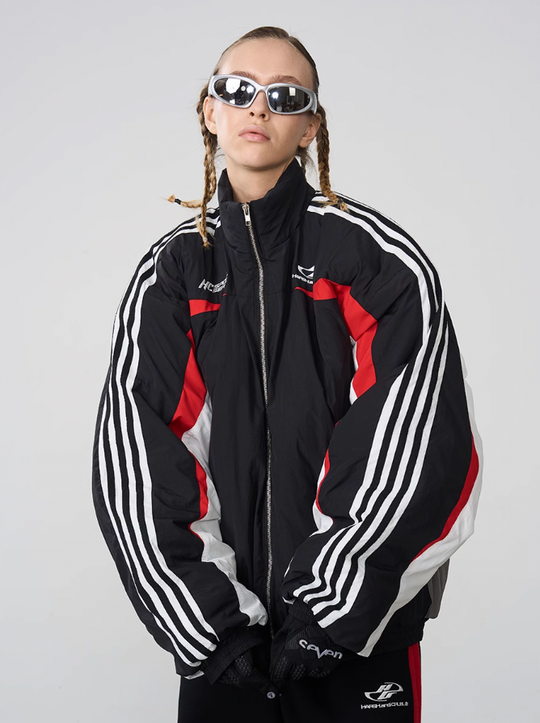 Harsh and Cruel Racing Striped Logo Jacket