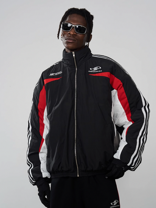 Harsh and Cruel Racing Striped Logo Jacket