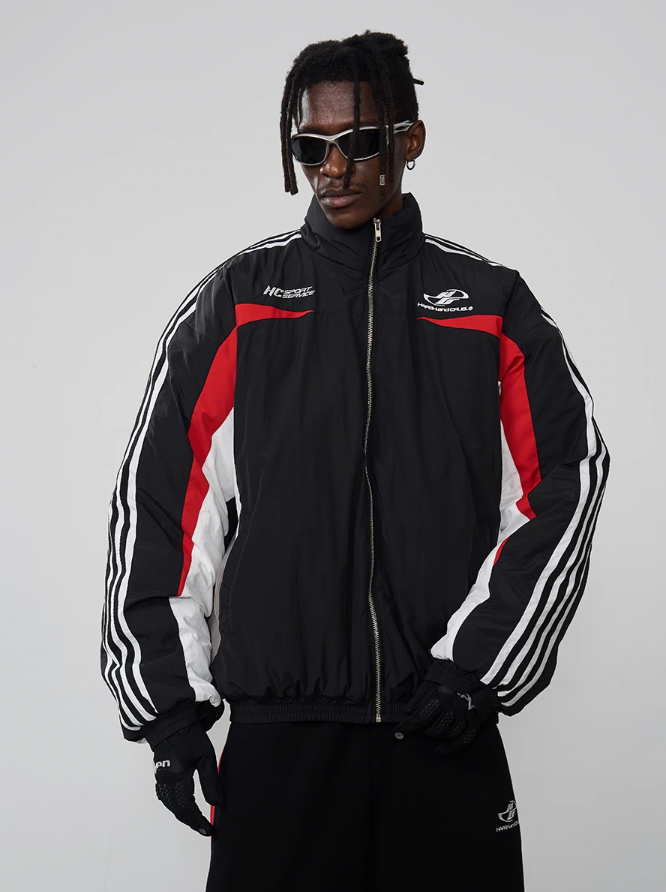 Harsh and Cruel Racing Striped Logo Jacket
