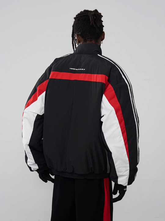 Harsh and Cruel Racing Striped Logo Jacket