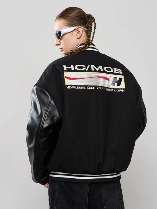 Harsh and Cruel Voice Down Embroidered Varsity Jacket