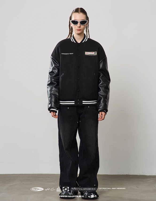 Harsh and Cruel Voice Down Embroidered Varsity Jacket