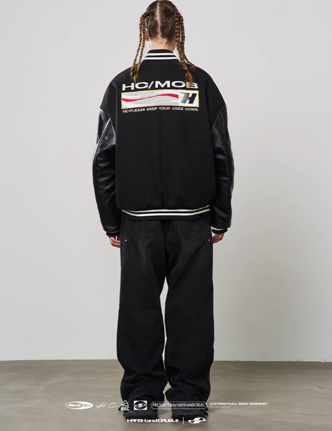 Harsh and Cruel Voice Down Embroidered Varsity Jacket