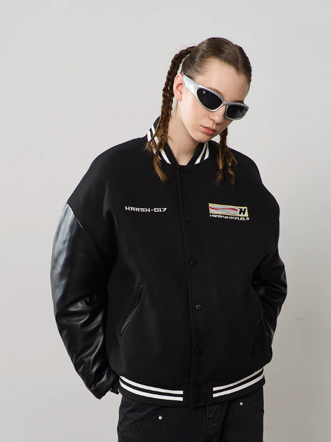 Harsh and Cruel Voice Down Embroidered Varsity Jacket
