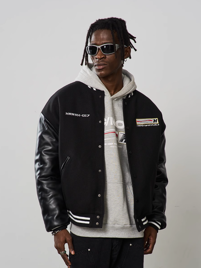 Harsh and Cruel Voice Down Embroidered Varsity Jacket