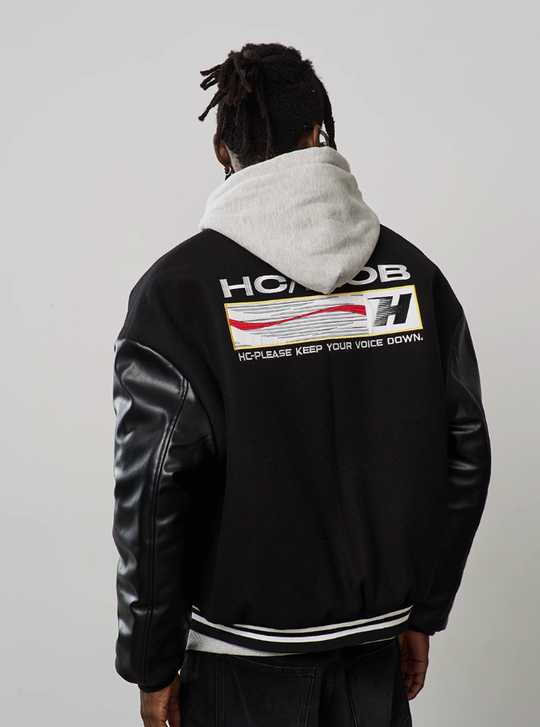 Harsh and Cruel Voice Down Embroidered Varsity Jacket