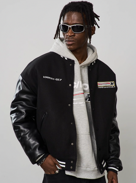 Harsh and Cruel Voice Down Embroidered Varsity Jacket