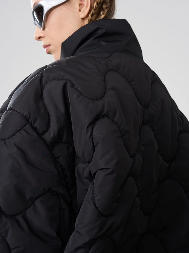 Harsh and Cruel Quilted Pattern Irregular Zipper Down Jacket