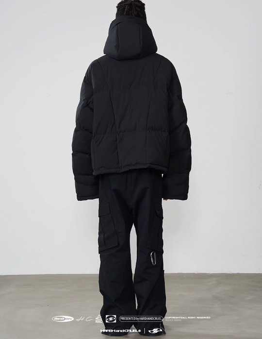 Harsh and Cruel Embroidered Logo Loose Sleeves Down Jacket