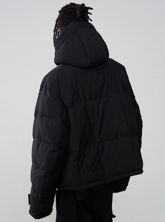 Harsh and Cruel Embroidered Logo Loose Sleeves Down Jacket