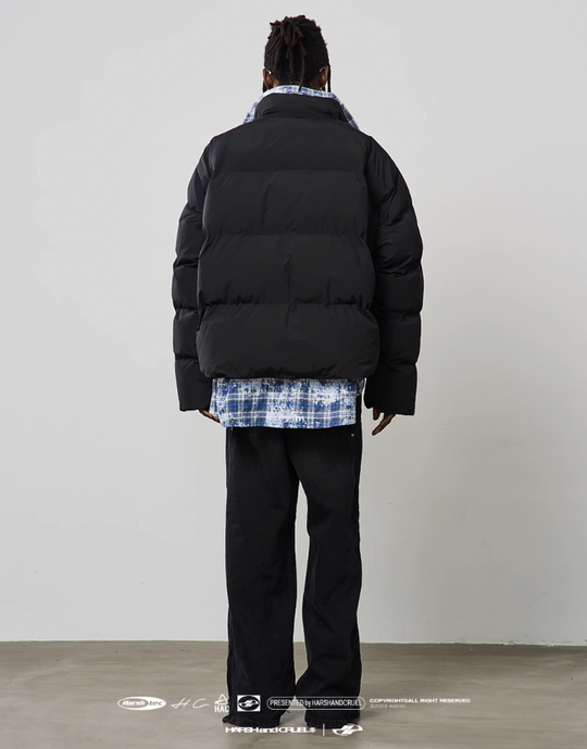 Harsh and Cruel Two Piece Plaid Shirt Down Jacket