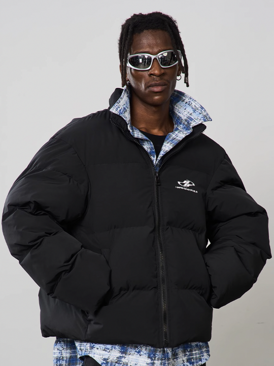 Harsh and Cruel Two Piece Plaid Shirt Down Jacket