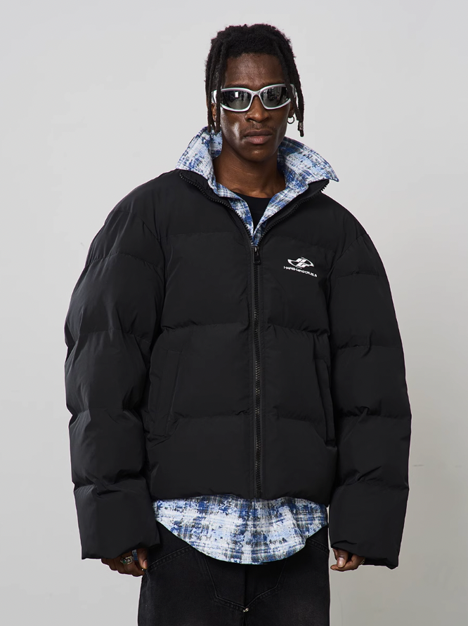 Harsh and Cruel Two Piece Plaid Shirt Down Jacket